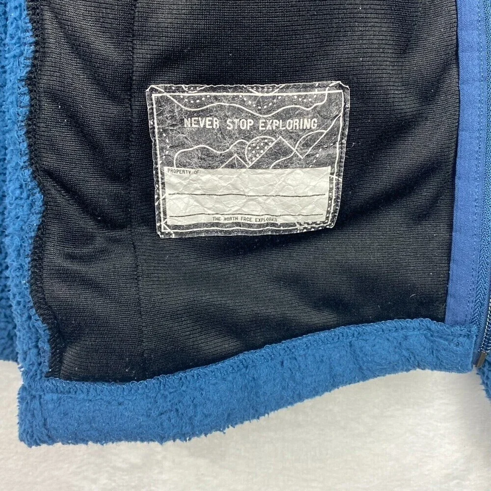 The North Face Fleece Jacket Kids Large Blue Sherpa Full Zip Pockets Casual Boys